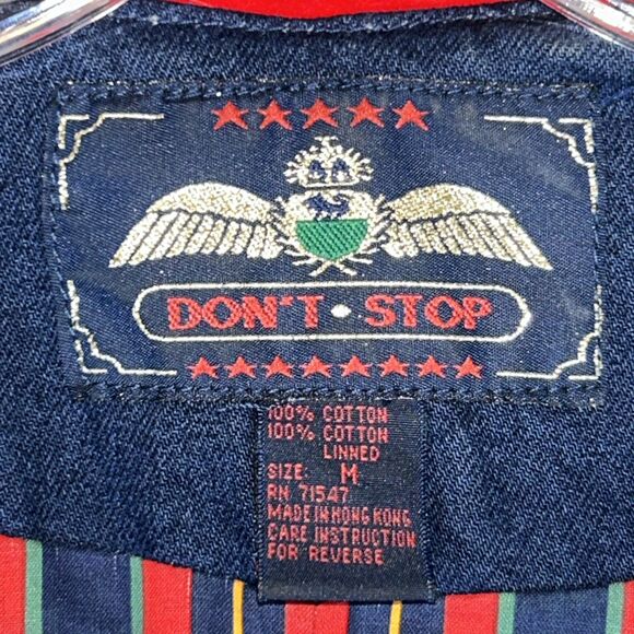 Vintage Unique Jacket From Don’t Stop Size Medium Denim & Velvet Missing Button - Picture 12 of 16